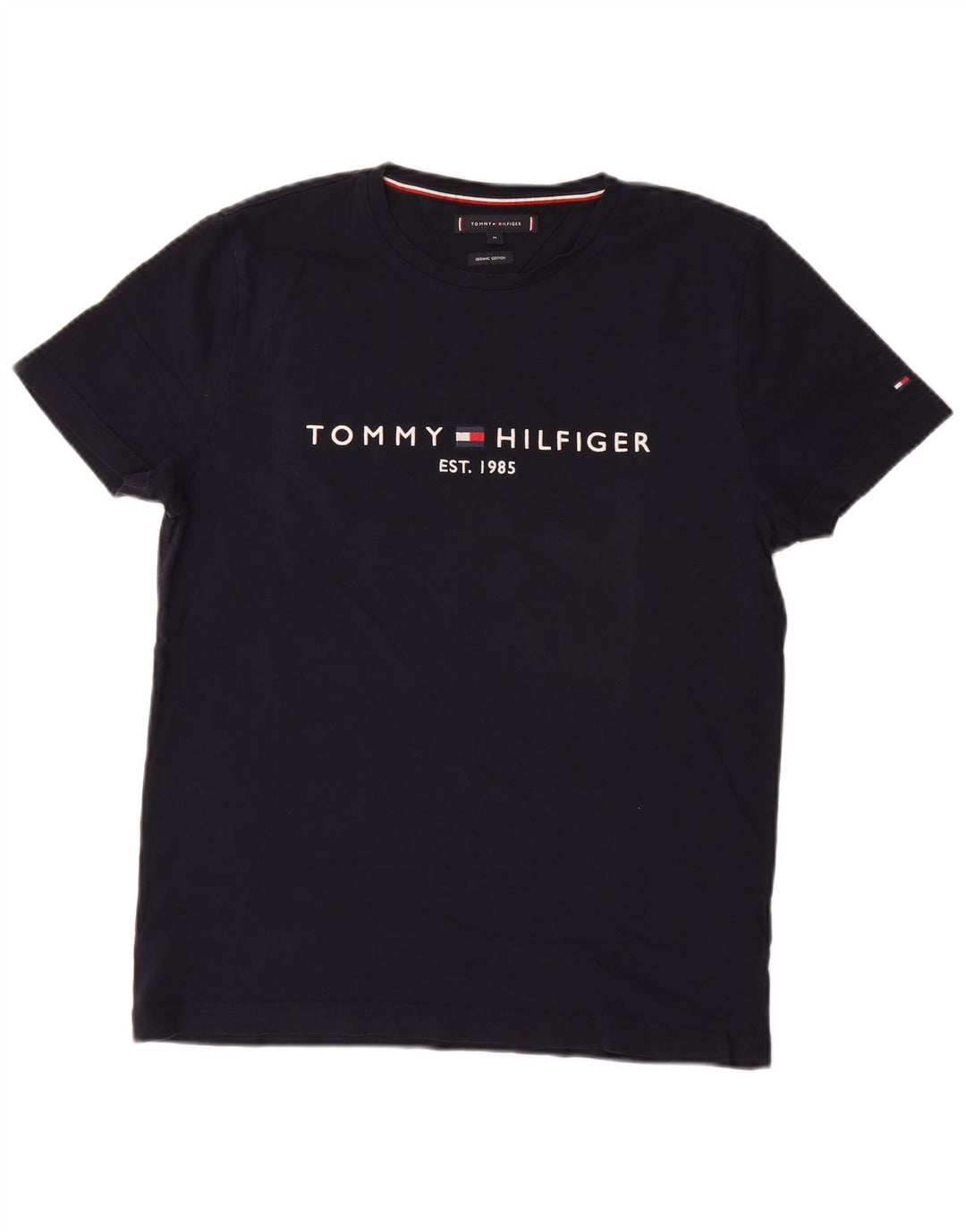 Ανδρικό γραφικό μπλουζάκι TOMMY HILFIGER Τοπ μεσαίο μπλε βαμβακερό