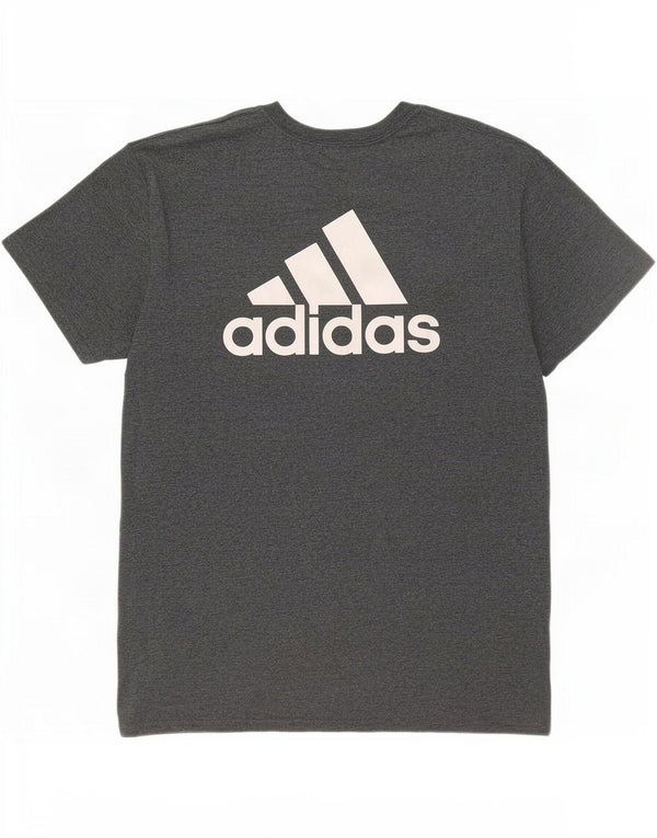 Γραφικό T-Shirt Adidas Mens United Soccer Coaches Top μεσαίο γκρι βαμβακερό