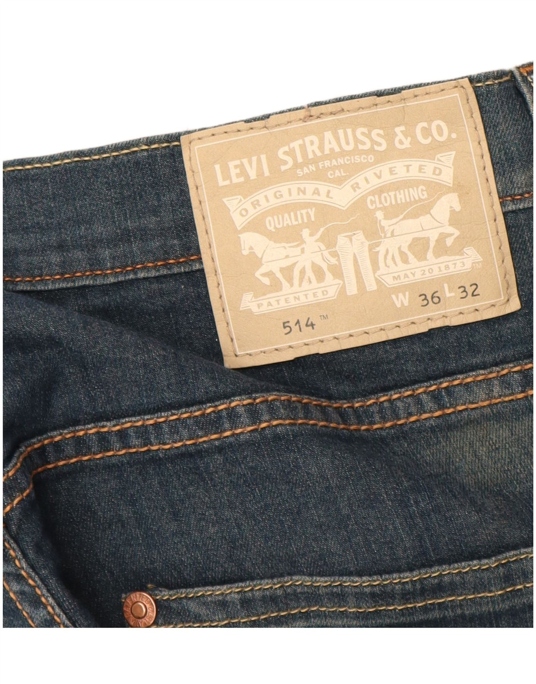 Levi's Mens 514 Straight Jeans W36 L32 Μπλε βαμβακερό