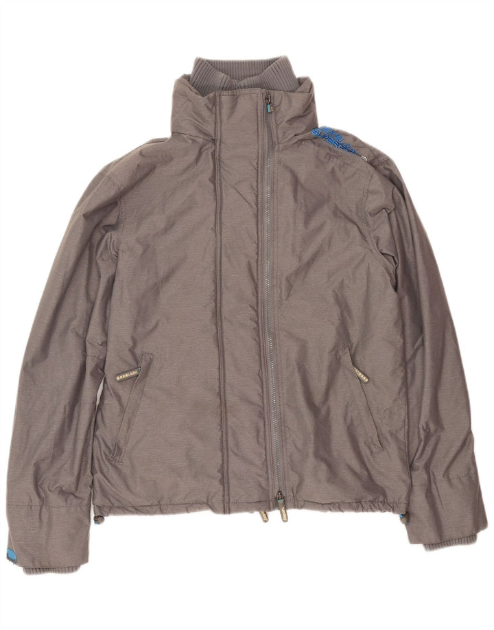 Superdry Mens Windcheater Sherpa Windbreaker Jacket UK 38 Medium Grey Nylon