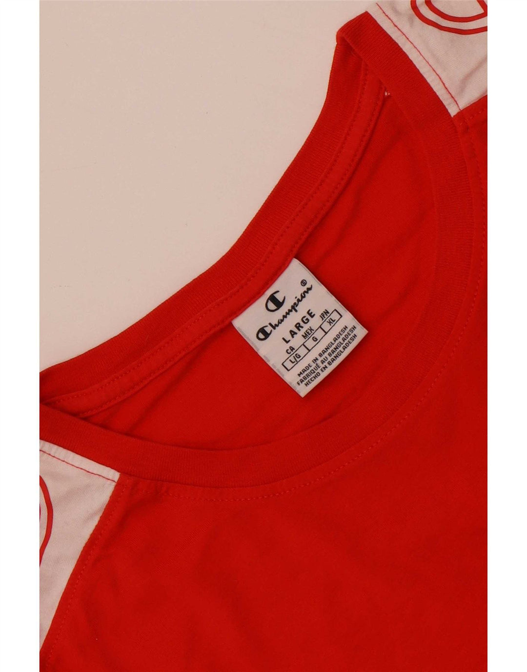 Ανδρικό γραφικό T-Shirt Champion Top Large Red Colourblock