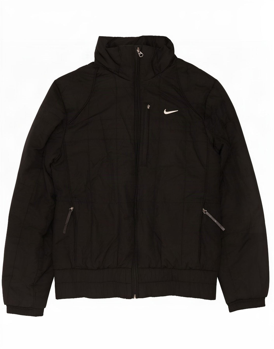 Γυναικείο μπουφάν Nike με κουκούλα με επένδυση UK 10/12 Μεσαίο μαύρο πολυεστέρα