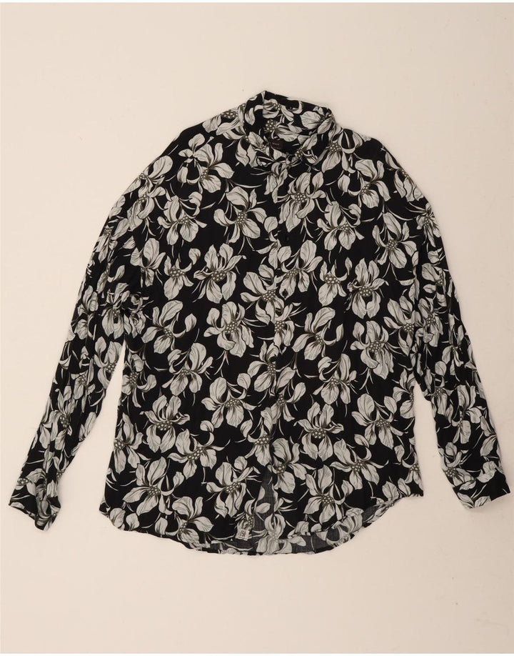 Ανδρικό πουκάμισο Zara Slim Fit μεγάλο μαύρο φλοράλ