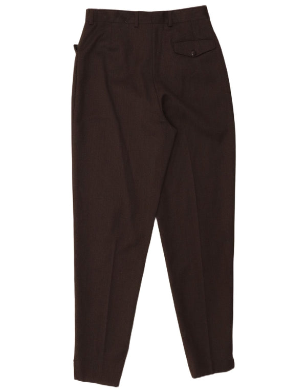Vintage Womens High Waist Tapered Casual Trousers IT 46 Large W26 L30 Brown