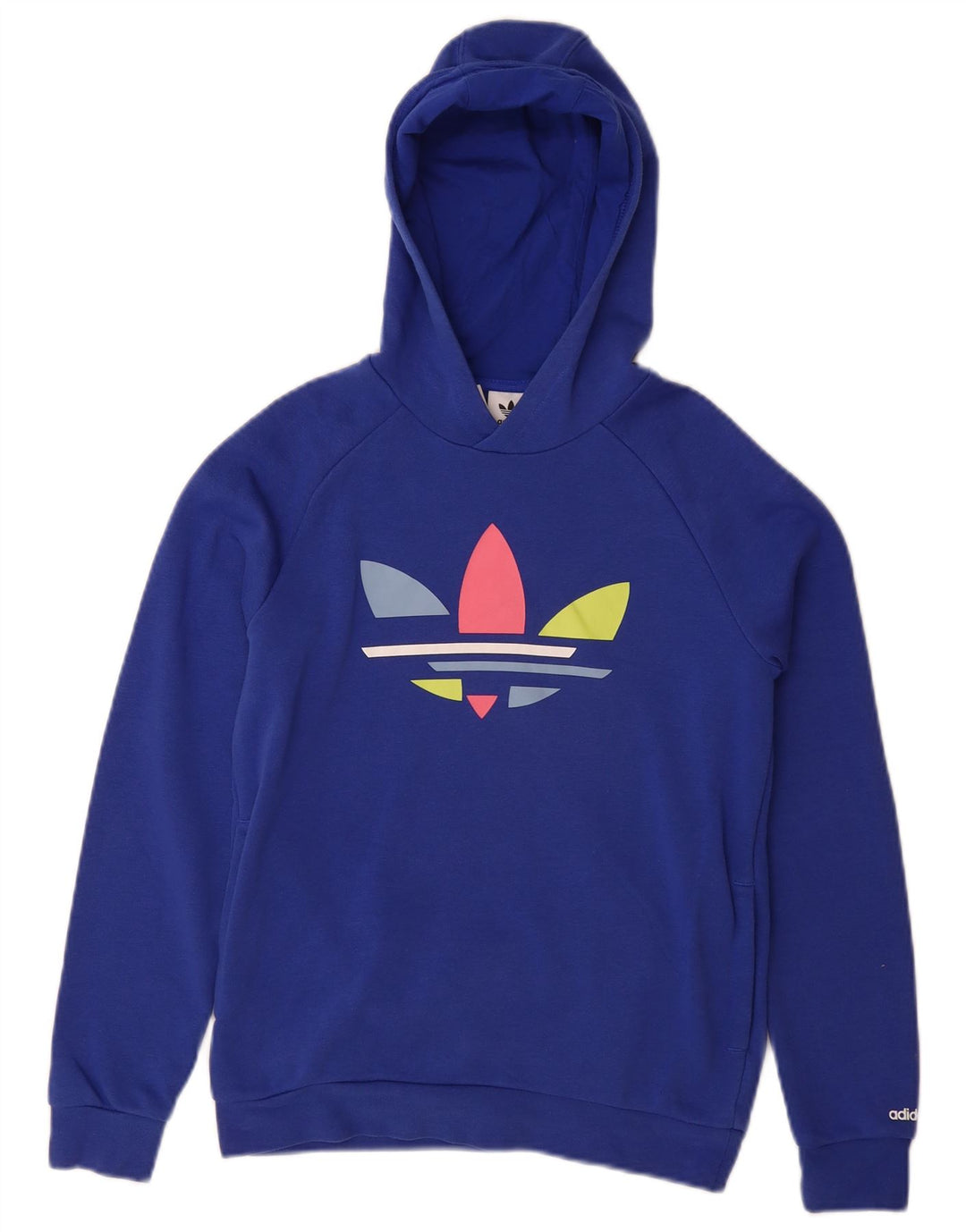 ADIDAS Girls Graphic Hoodie Jumper 11-12 ετών Μπλε βαμβακερό