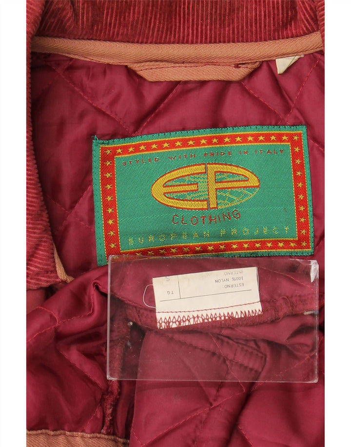 Vintage Ανδρικό καπιτονέ μπουφάν UK 36 Small Burgundy Nylon