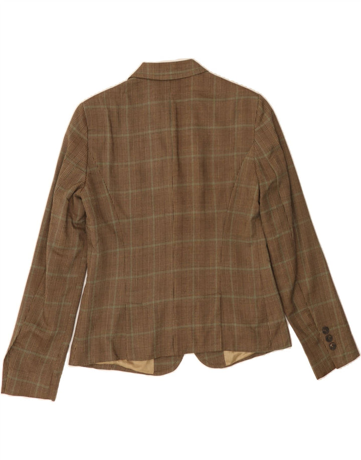 MASSIMO DUTTI Womens 2 Button Blazer Jacket EU 40 Medium Brown Check Vintage Massimo Dutti and Second-Hand Massimo Dutti from Messina Hembry 