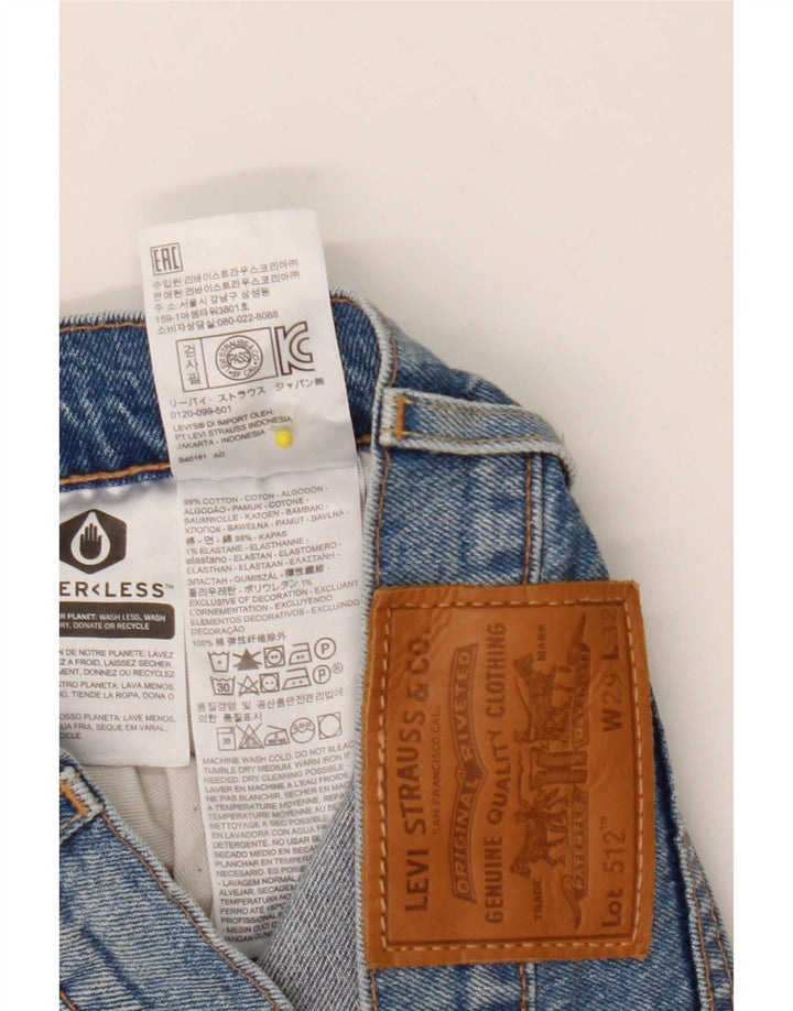 Levi's Mens 512 Tapered Slim Jeans W29 L32 Blue Cotton