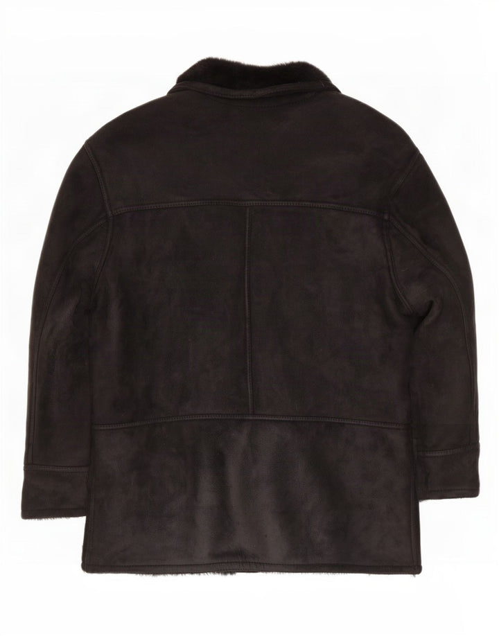 Vintage Ανδρικό Shearling Jacket UK 42 XL Μαύρο