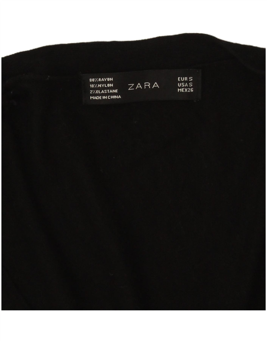 Zara Γυναικεία Ζακέτα UK 10 Small Black Rayon