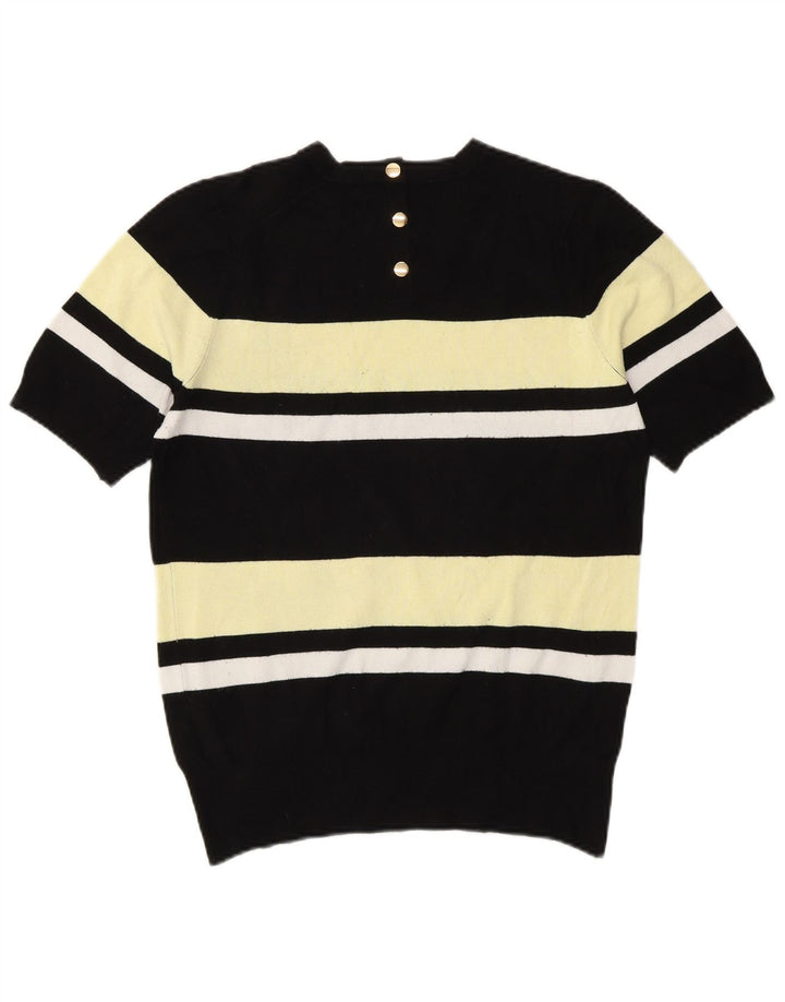 Zara Γυναικείο πουλόβερ με λαιμόκοψη UK 12 Medium Black Colourblock