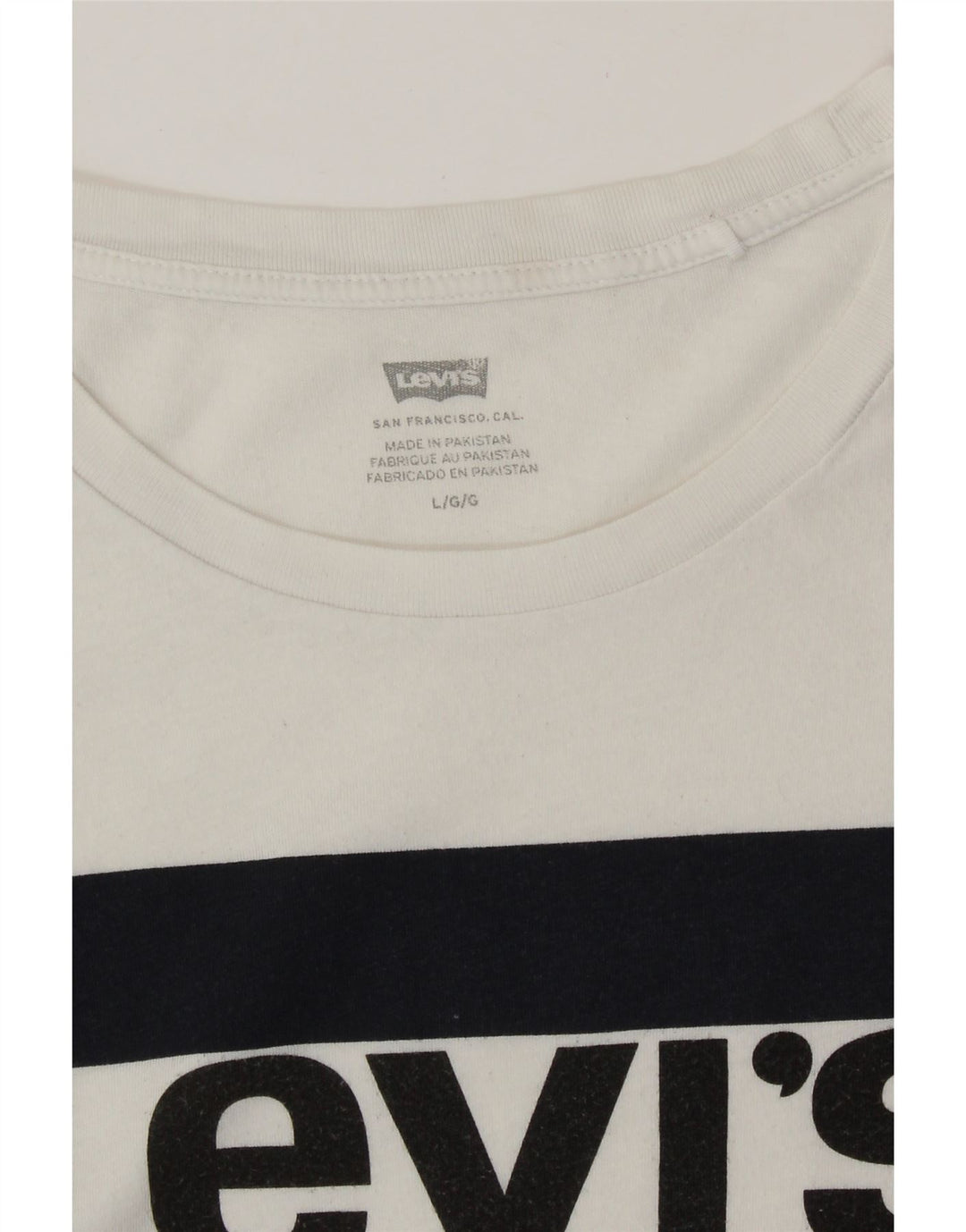 Γυναικείο γραφικό T-Shirt LEVI'S Top UK 16 Large White
