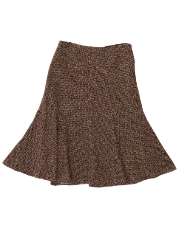 Γυναικεία τρομπέτα Hobbs UK 12 Medium W29 Μαλλί ψαροκόκαλο καφέ