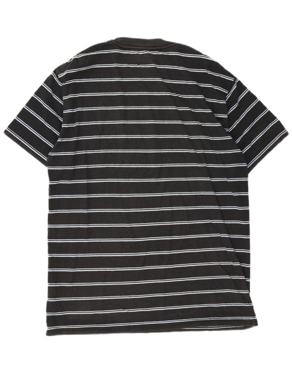 DC Mens Heritage Fit Graphic T-Shirt Top Large Black Striped Cotton