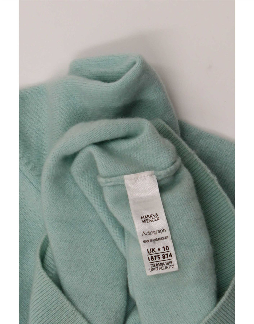 Marks & Spencer Γυναικείο πουλόβερ με ρολό λαιμόκοψη UK 10 Small Turquoise