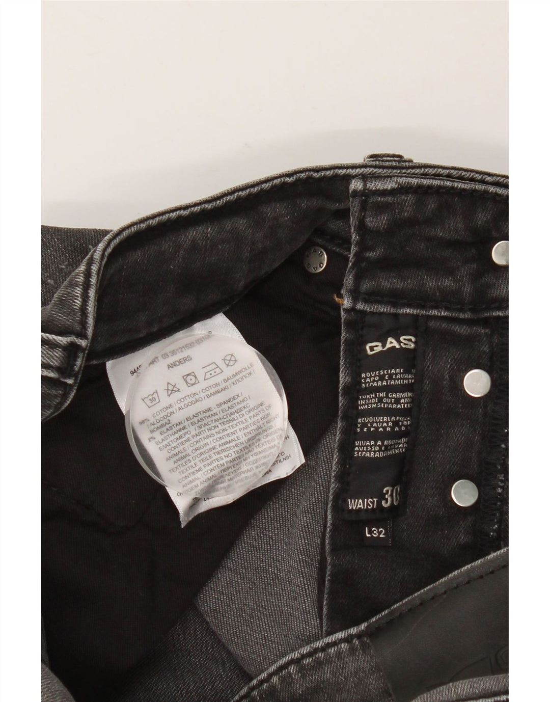 Gas Mens Anders Distressed Slim Jeans W30 L32 Γκρι βαμβακερό