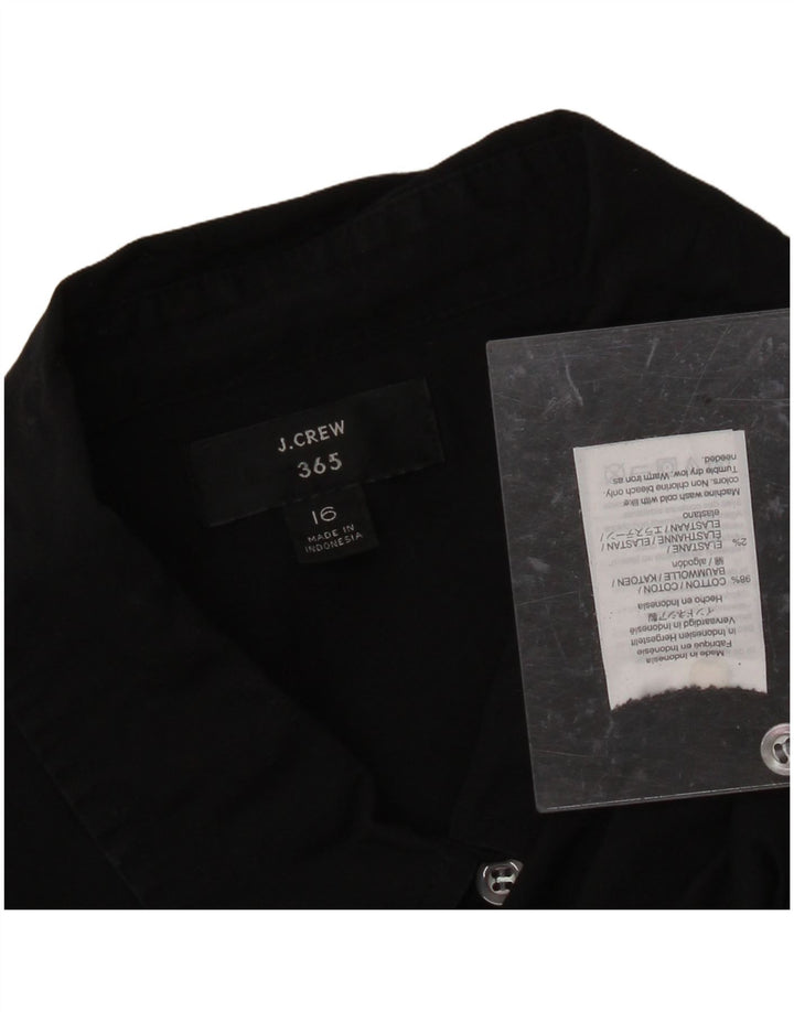 J. CREW Womens 365 Shirt US 16 2XL Black Cotton
