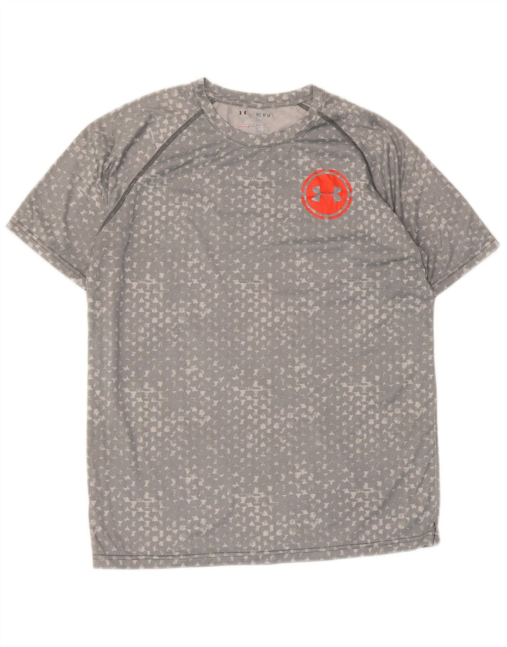 Ανδρικό μπλουζάκι UNDER Armour Heat Gear Top Medium Grey Geometric