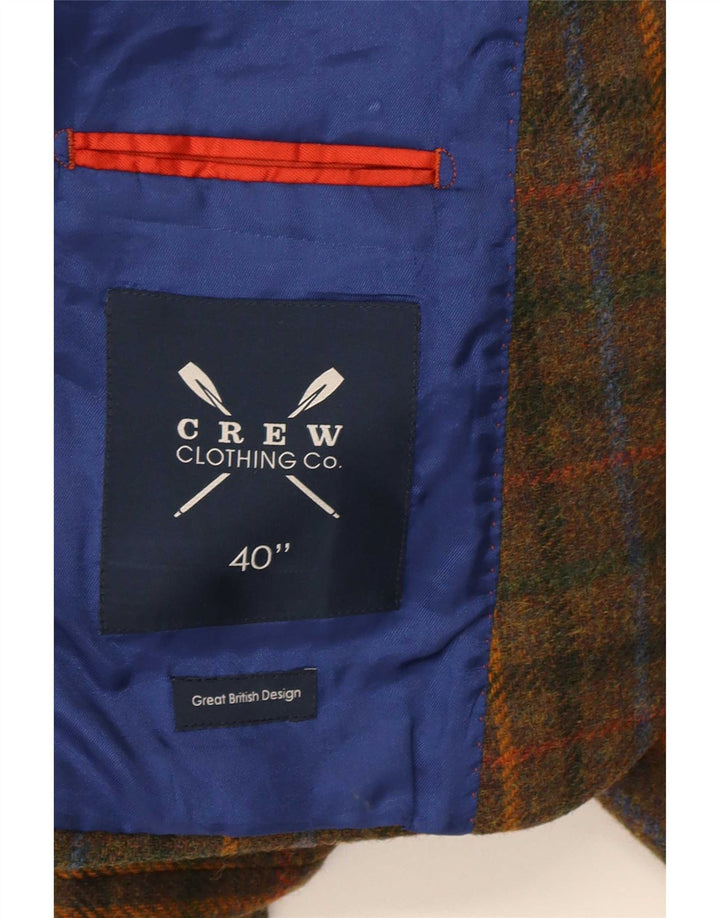 Crew Clothing Ανδρικό μπουφάν σακάκι με 2 κουμπιά UK 38 Μεσαίο καφέ μαλλί καρό