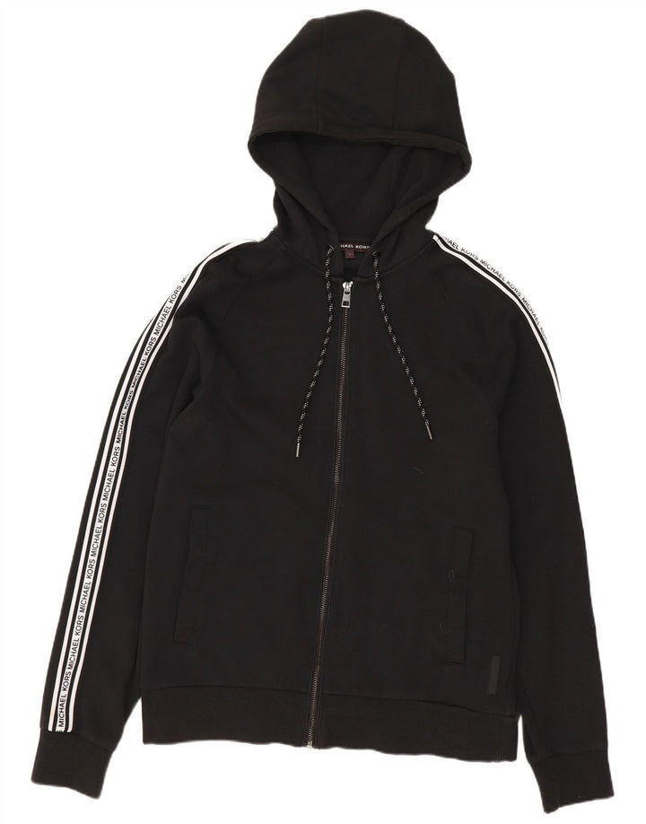 MICHAEL KORS Ανδρικό πουλόβερ με κουκούλα με φερμουάρ, μικρό μαύρο χρώμα