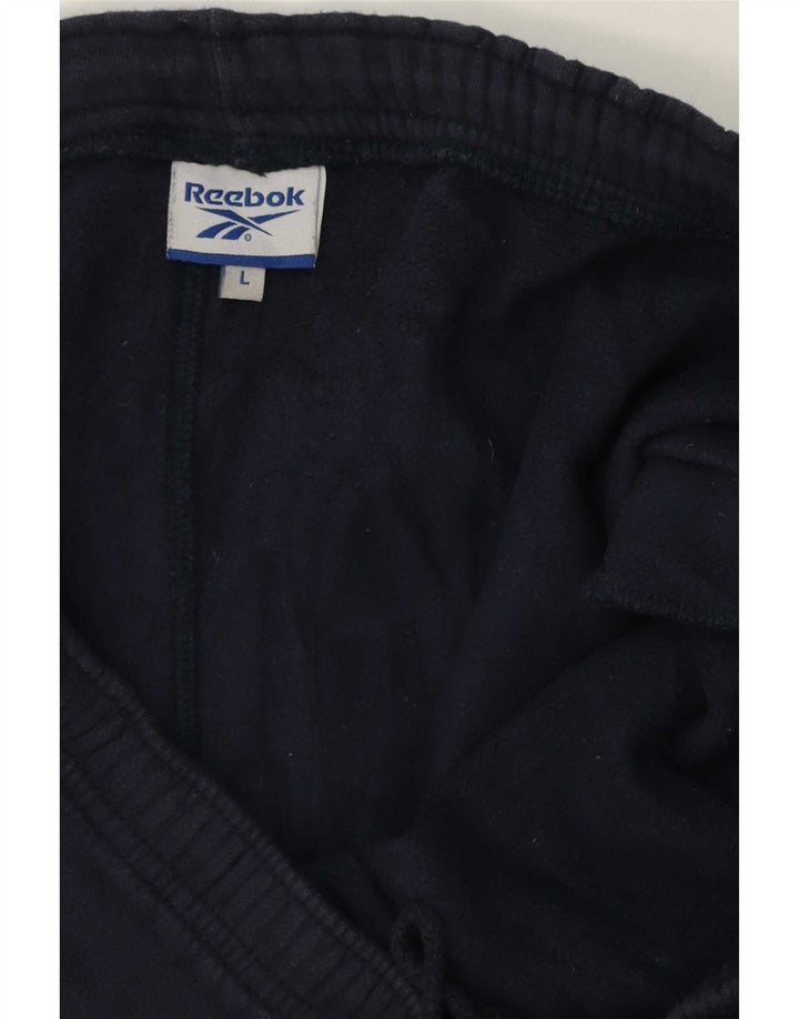 Ανδρική αθλητική φόρμα Reebok Παντελόνι μεγάλο Navy Blue από βαμβάκι