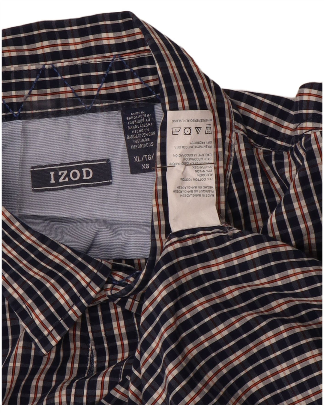 Ανδρικό πουκάμισο IZOD XL Navy Blue Check Cotton