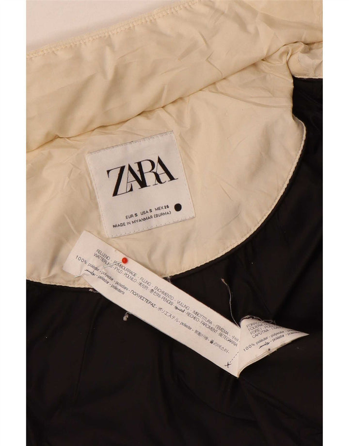 Zara Γυναικείο παλτό UK 10 Small Off White Polyester