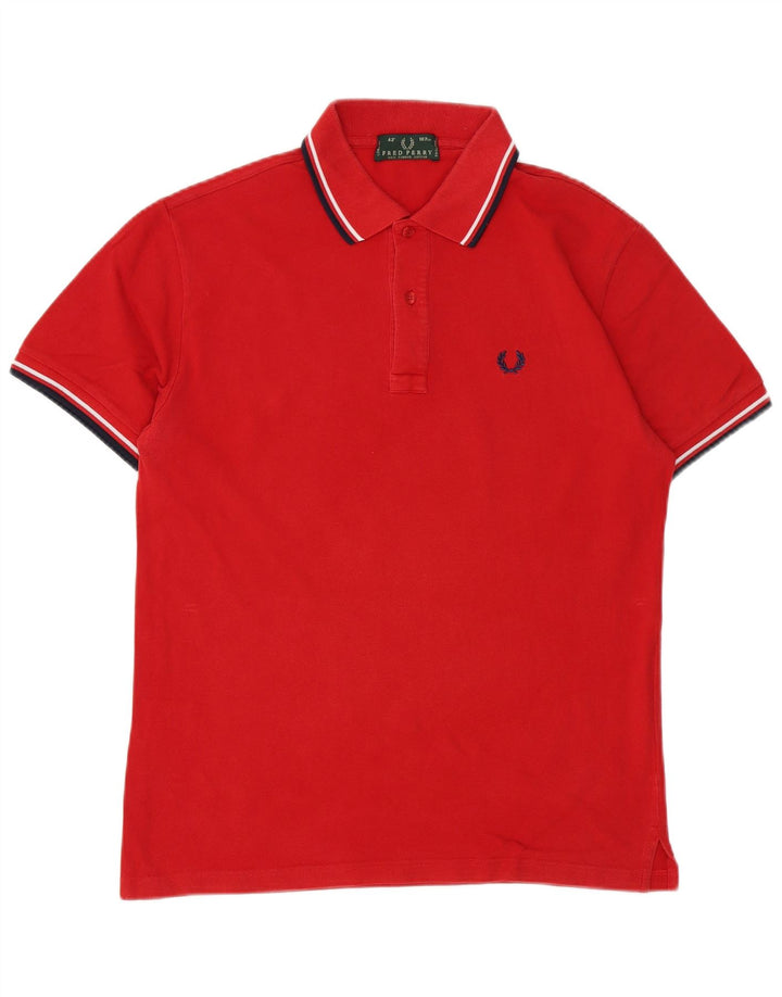 Fred Perry Ανδρικό πουκάμισο πόλο με μεσαίο κόκκινο ριγέ βαμβακερό