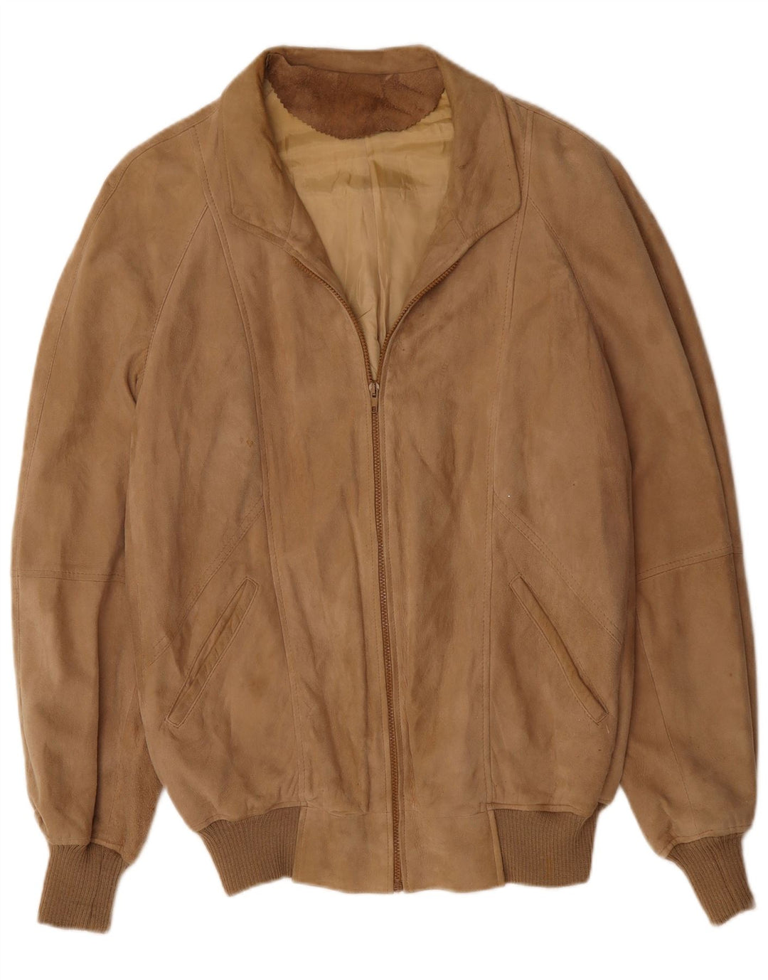 VINTAGE Ανδρικό Suede Bomber Jacket UK 42 XL Brown