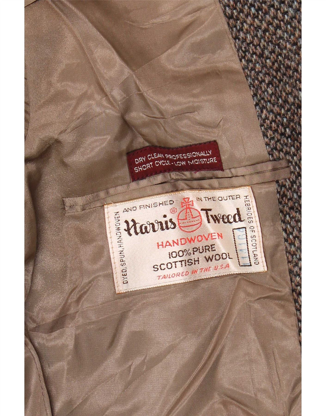 Harris Tweed Ανδρικό μπλέιζερ μπουφάν UK 38 μεσαίο γκρι μαλλί