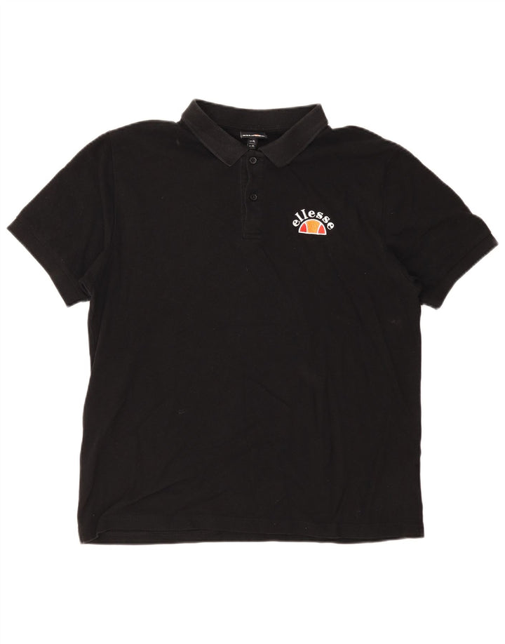 Ellesse Ανδρικό Πόλο Μπλουζάκι XL Μαύρο βαμβακερό