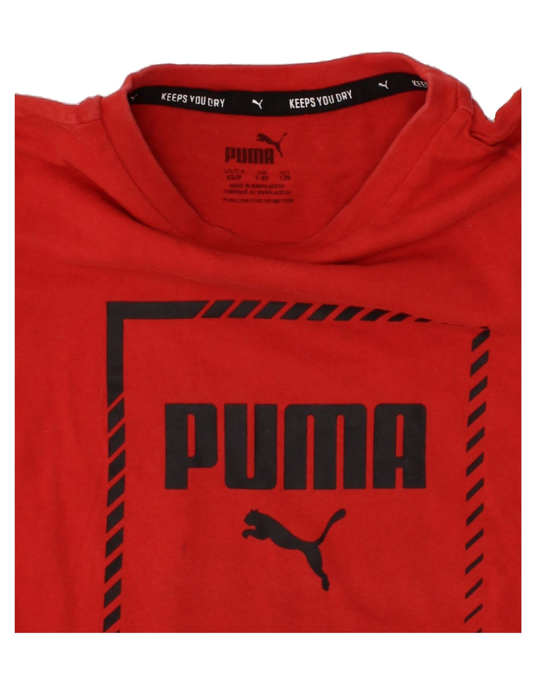 PUMA Boys Graphic T-Shirt Top 7-8 Years Red Vintage Puma and Second-Hand Puma from Messina Hembry 