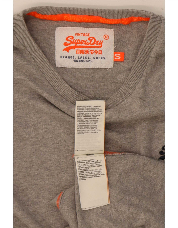 Ανδρικό μπλουζάκι Superdry Μακρυμάνικο Μικρό Γκρι Βαμβακερό