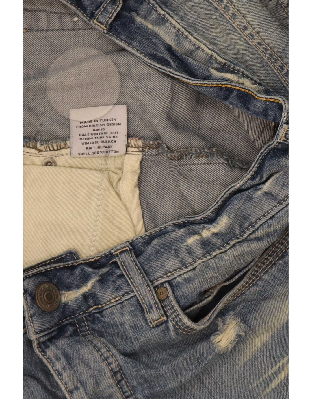 Superdry Γυναικεία Μίνι Φούστα τζιν Distressed Medium W34 Μπλε βαμβακερή