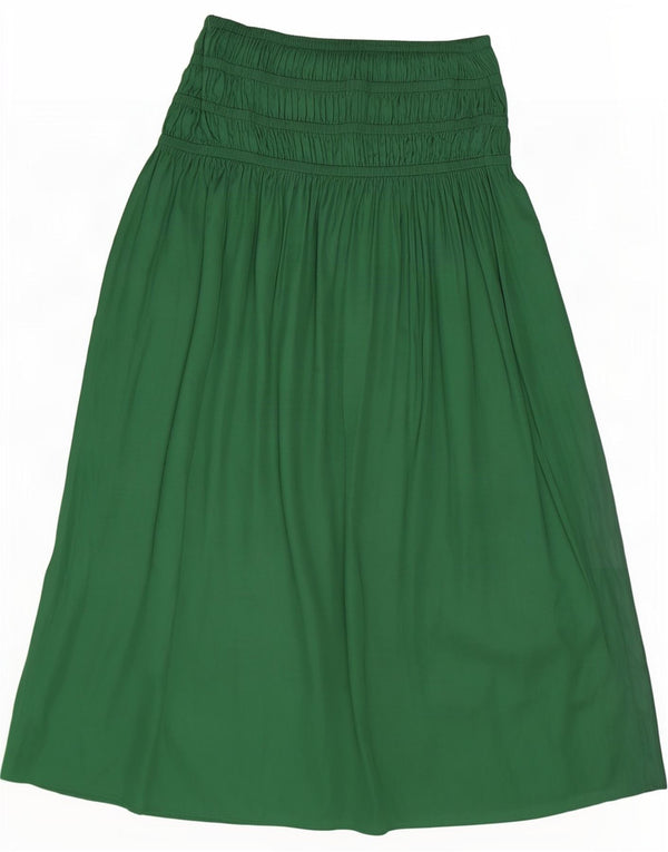 Marks & Spencer Γυναικεία Maxi Φούστα UK 10 Small W34 Green Polyester
