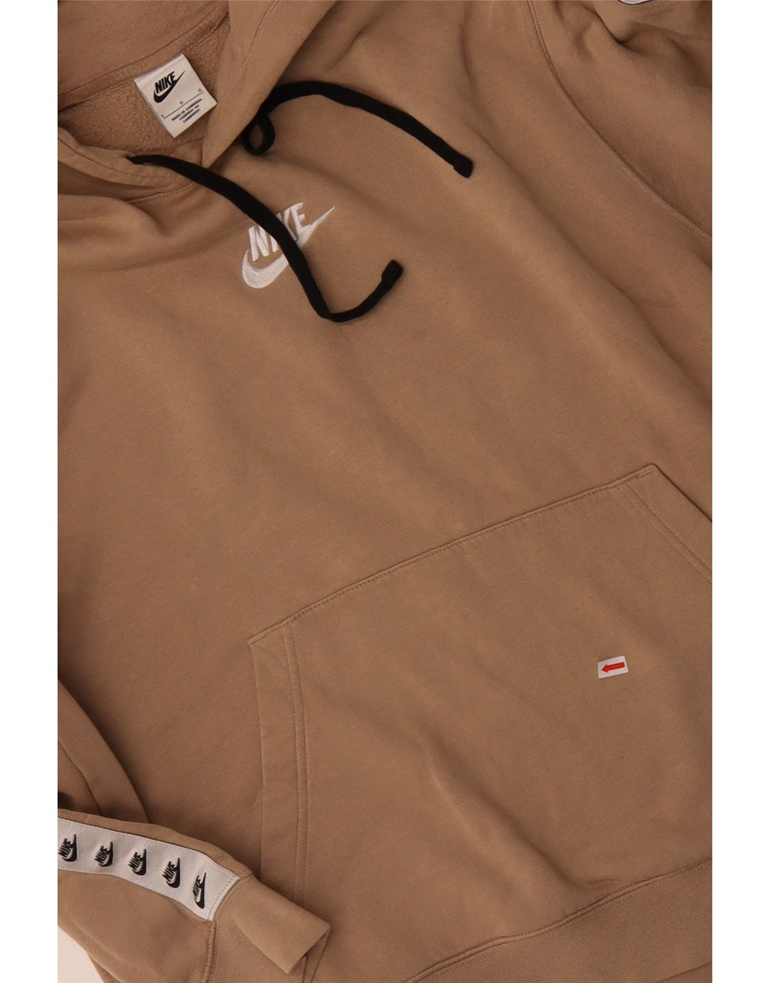 Ανδρικό γραφικό τζούμπερ με κουκούλα NIKE Μεγάλο μπεζ χρώμα, βαμβακερό