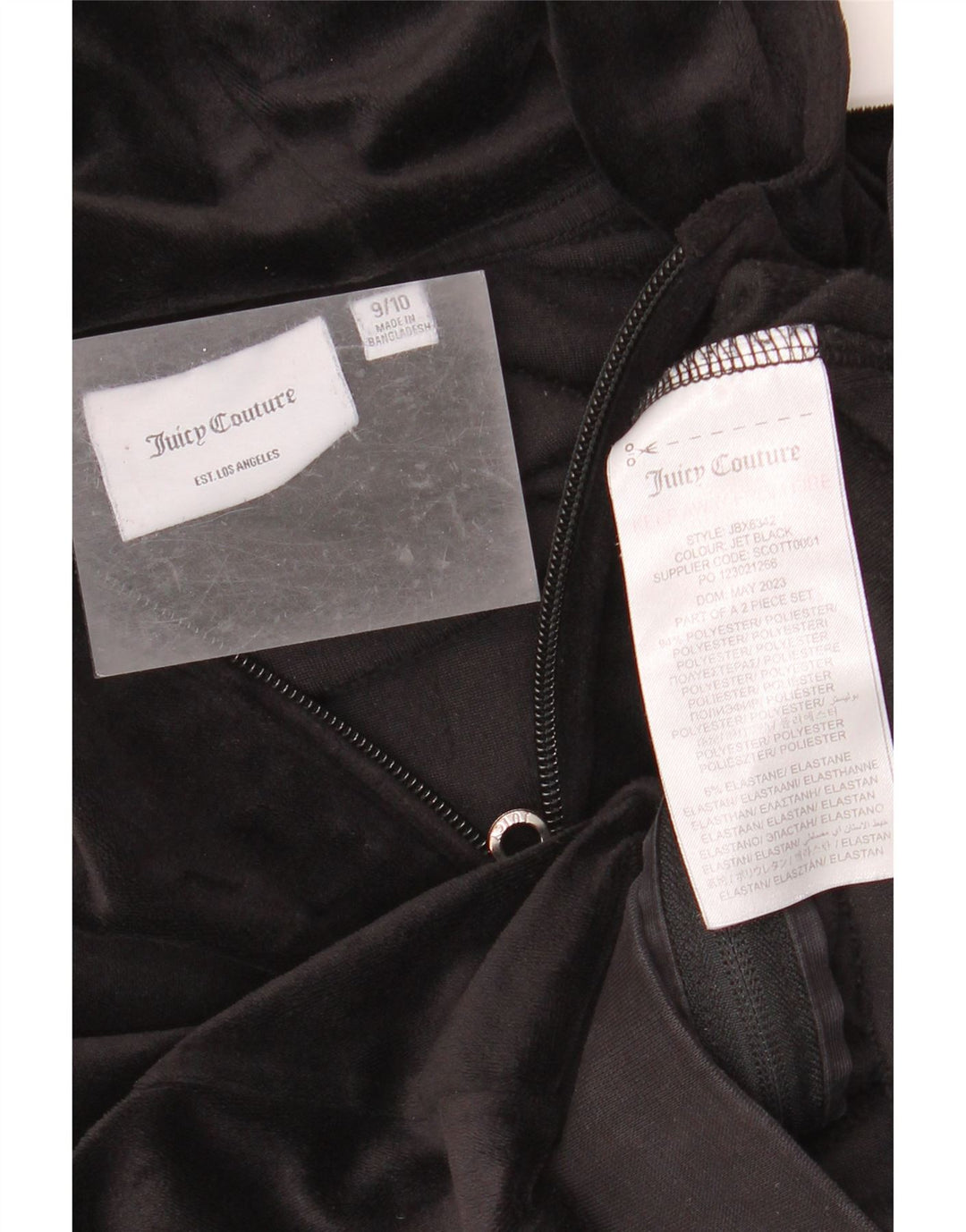 JUICY COUTURE Γραφικό πουλόβερ για κορίτσια με κουκούλα με φερμουάρ 9-10 ετών μαύρο