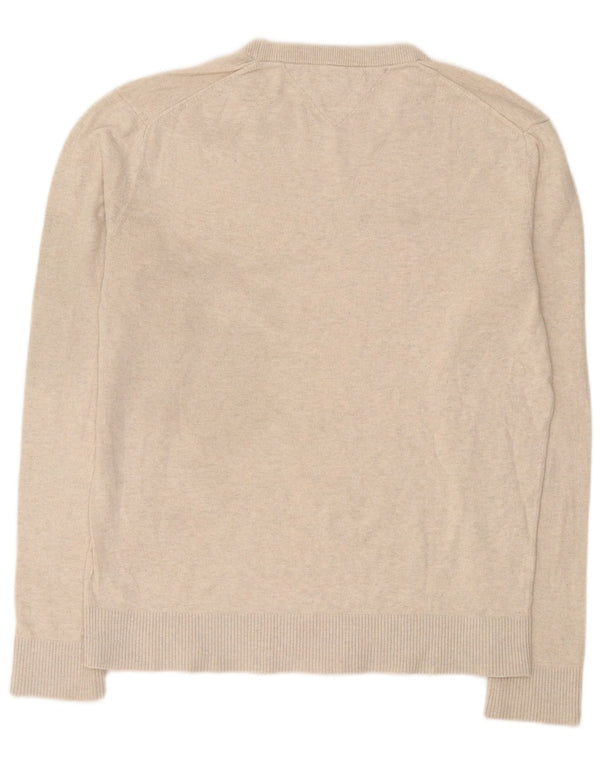 Ανδρικό πουλόβερ Tommy Hilfiger Crew Neck Jumper XL Beige βαμβακερό