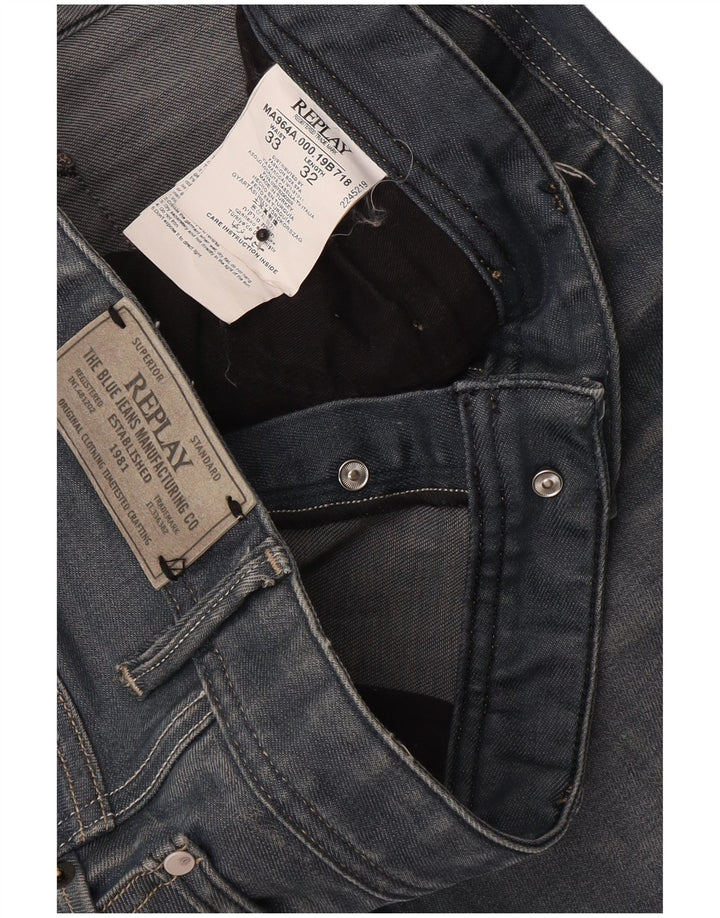 Replay Ανδρικό Slim Jeans W33 L32 Blue Cotton
