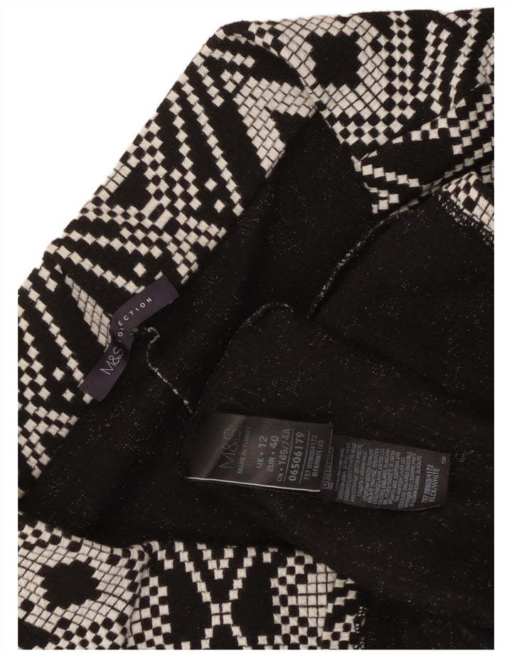 Marks & Spencer Γυναικεία Pencil Φούστα UK 12 Medium W30 Black Geometric