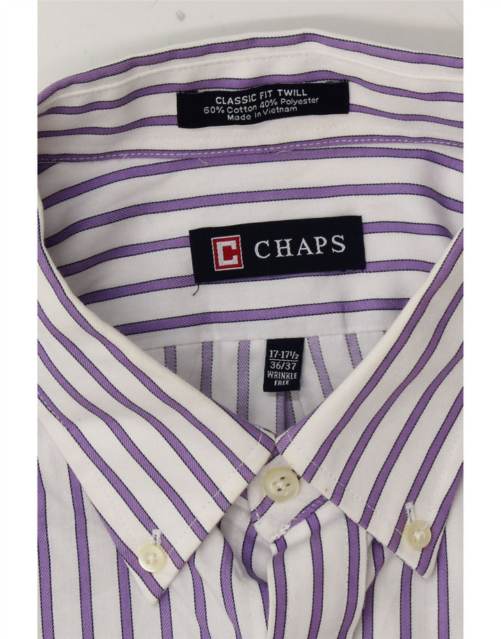 CHAPS Ανδρικό πουκάμισο Classic Fit Μέγεθος 17 17 1/2 XL Μωβ ριγέ βαμβακερό