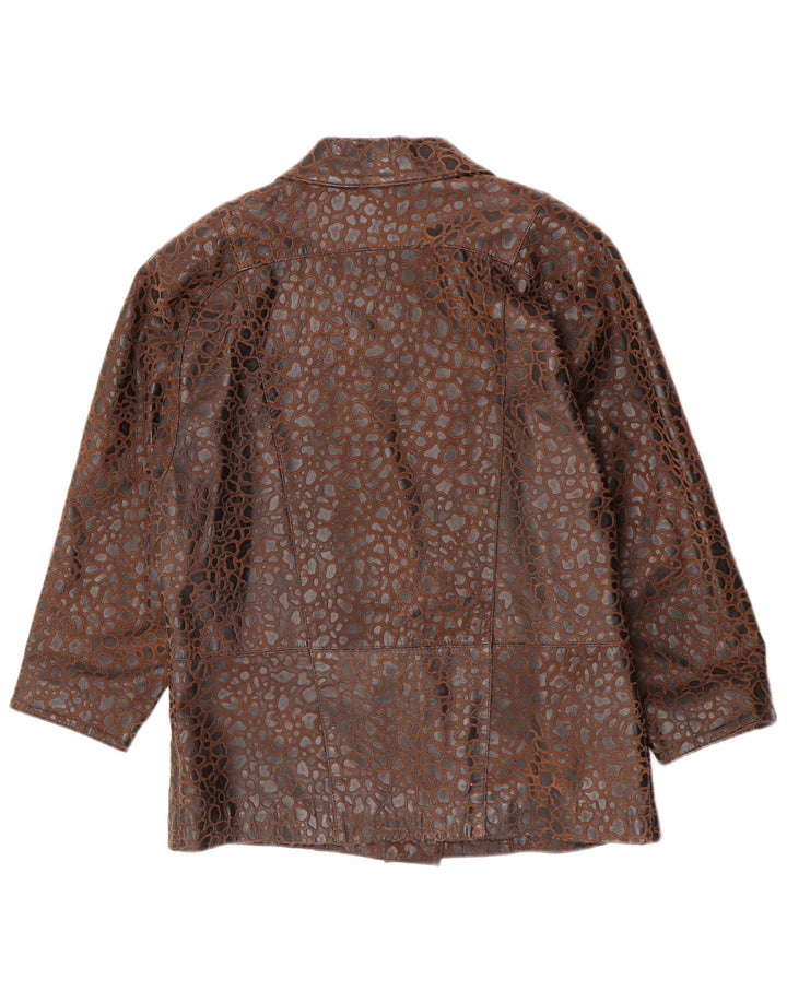 Γυναικείο μπλέιζερ με διπλό στήθος Eugene US 10 Large Brown Animal print