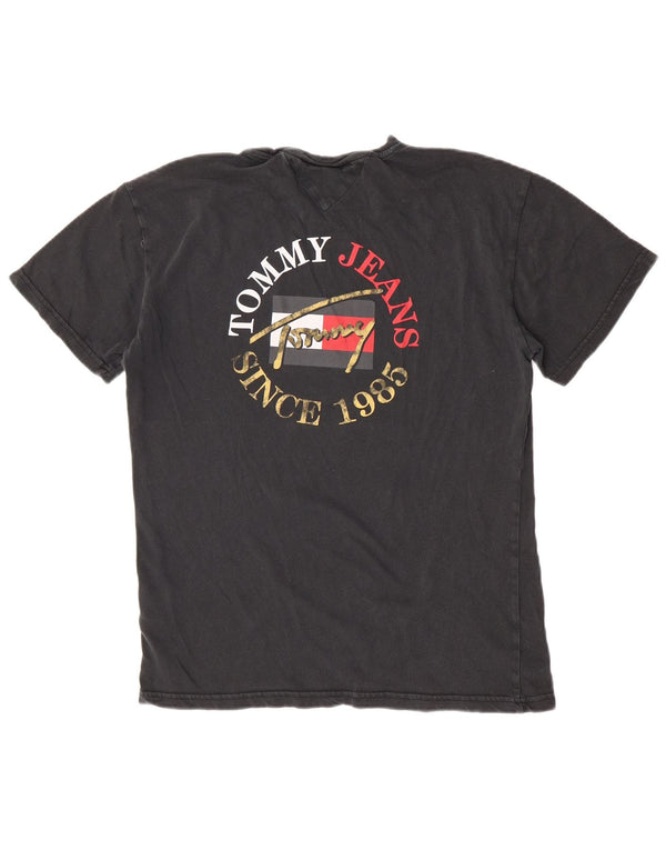Tommy Hilfiger Ανδρικό γραφικό T-Shirt Top Μικρό μαύρο βαμβακερό