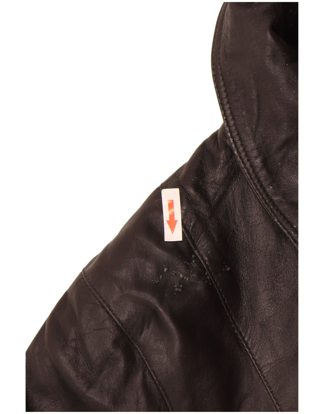 Vintage Γυναικείο Loose Fit Leather Coat UK 14 Medium Black Leather