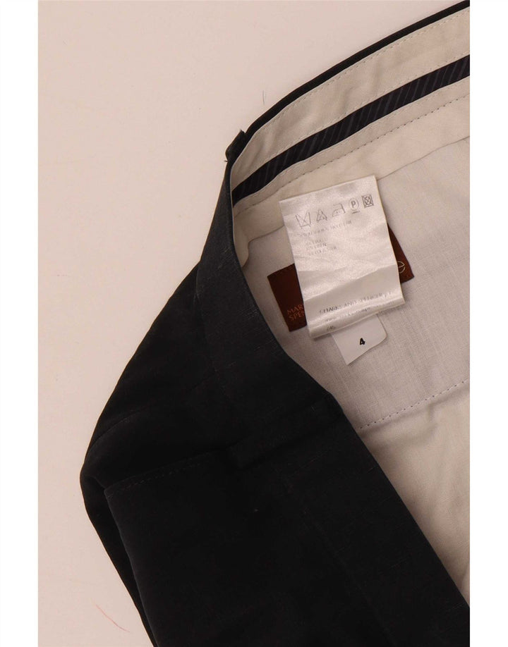 Marks & Spencer Ανδρικό παντελόνι με καρφίτσα W42 L33 Navy Blue Lyocell