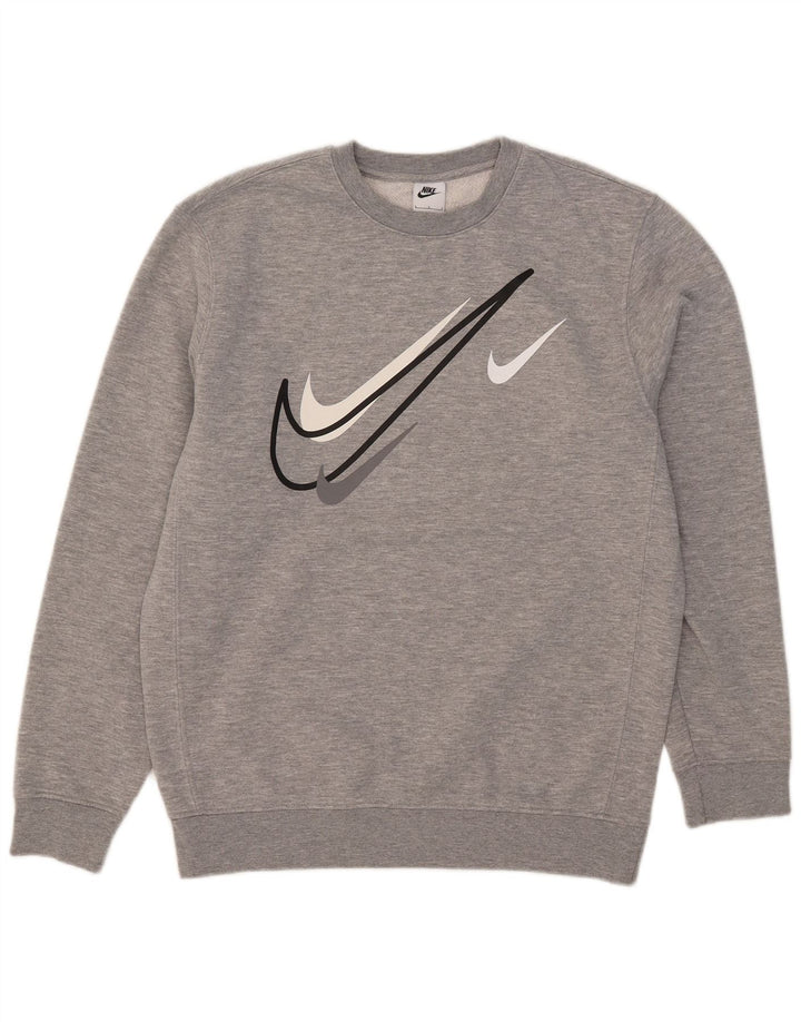 Ανδρικό γραφικό φούτερ Nike Jumper μεγάλο γκρι βαμβακερό