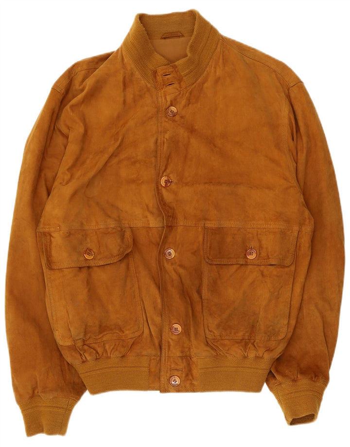 I NAVIGLI Ανδρικό Suede Bomber Jacket IT 48 Μεσαίο Καφέ Δερμάτινο