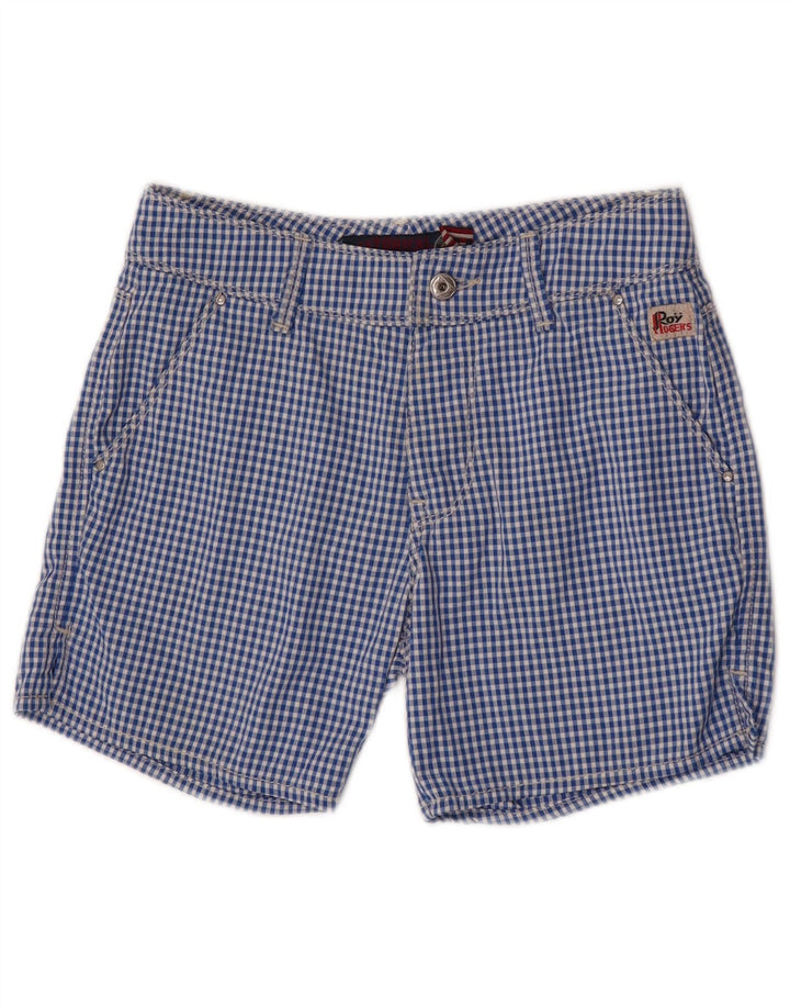 Roy Rogers Boys Chino Shorts 11-12 ετών W26 Blue Gingham Polyamide