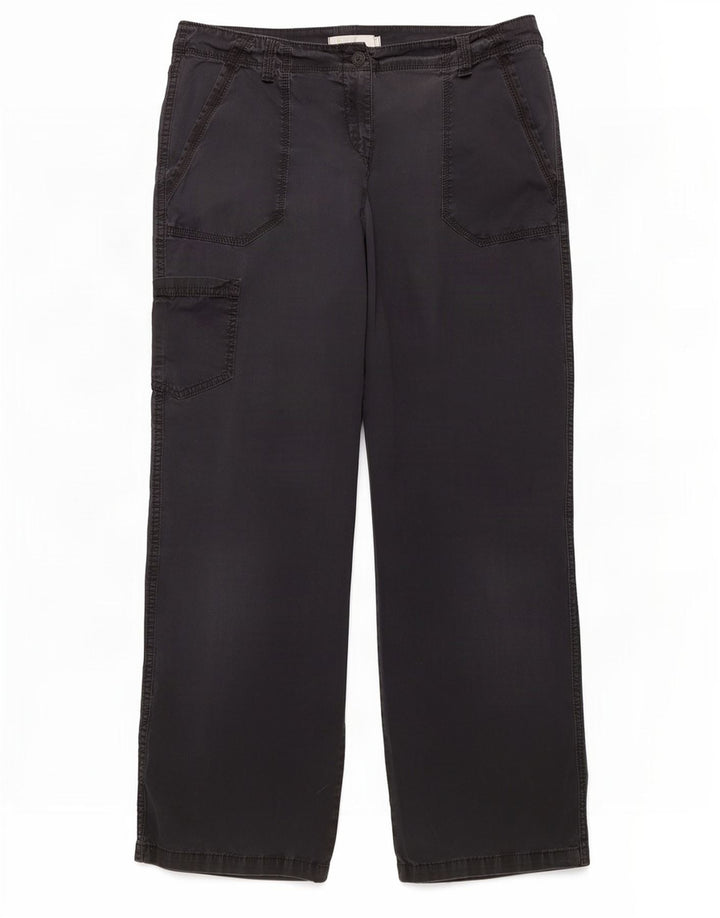 Marks & Spencer Γυναικείο ίσιο παντελόνι Cargo Medium W34 L30 Μαύρο βαμβακερό