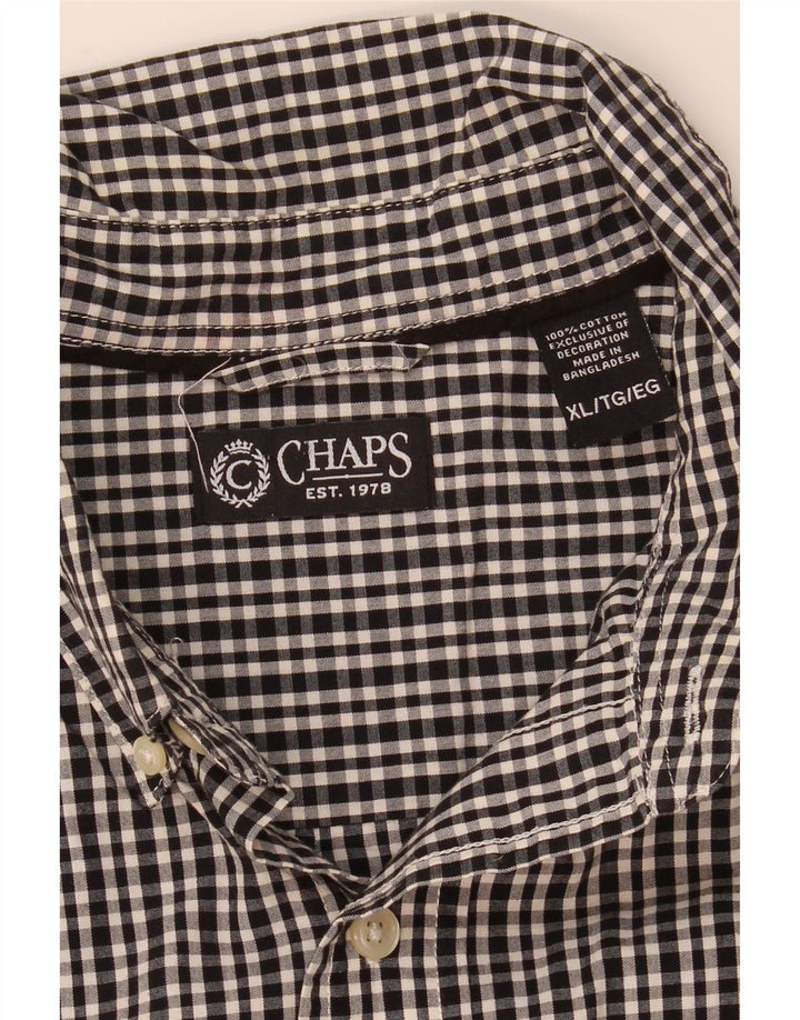 Chaps Ανδρικό πουκάμισο XL Μαύρο βαμβακερό Gingham